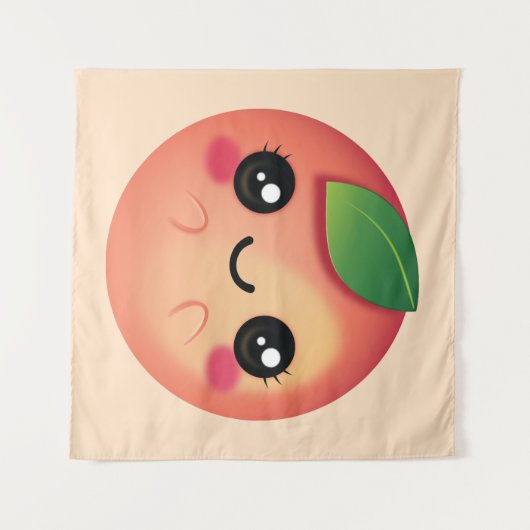 Tenture Kawaii Peach (Devant (Horizontal))