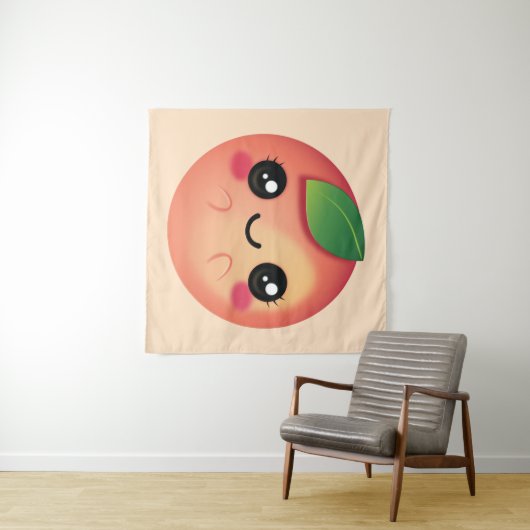 Tenture Kawaii Peach (En situation (horizontale))