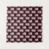 Tenture Kawaii Rose Kitty Cats Design (Devant (Horizontal))