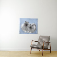 Keeshond Paire de Kees Peinture Art animal origina