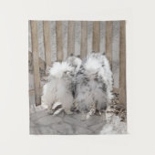 Tenture Keeshonds at the Gate Painting - Original Dog Art (Devant)