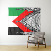 Tenture Keffiyeh Écharpe palestinienne tissu traditionnel (En situation (horizontale))