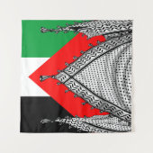 Tenture Keffiyeh Écharpe palestinienne tissu traditionnel (Devant (Horizontal))