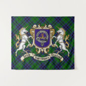 Tenture Keith Clan Badge & Unicorns avec Tartan (Devant (Horizontal))