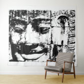 Tenture Khmer Stone Face ... Temple de Bayon, Cambodge (En situation (horizontale))