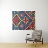 Tenture Kilim Royal Blue Yellow Classic (En situation (horizontale))