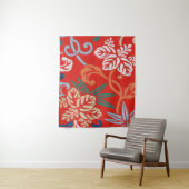 Tenture Kimono japonais hawaïen rouge : Vintage floral (En situation)