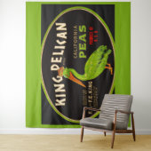 Tenture King Pelican California pois crate étiquette (En situation)