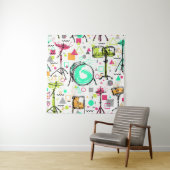 Tenture Kit Tambour : Aquarelle Memphis Retro. (En situation)