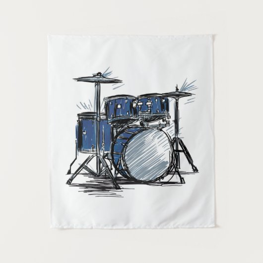Tenture Kit tambour Sketch Music (Devant)