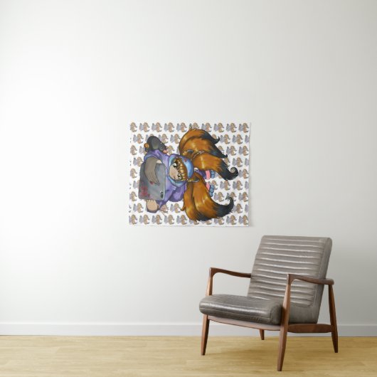 Tenture Kitsune (En situation (horizontale))