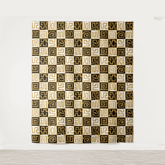 Tenture Kuba Style 071019 - Noir, Blanc et Or v1 (Devant)