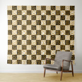 Tenture Kuba Style 071019 - Noir, Blanc et Or v2 (En situation (horizontale))