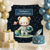 Tenture L’astronaute Teddy Bear Backdrop pour la fête des 