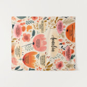 Tenture La Bible Florale Boho Versets Affirmation Avec Nom (Devant (Horizontal))