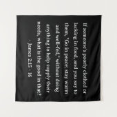 Tenture La Bible Verse James 2:15 - 16 (Devant (Horizontal))