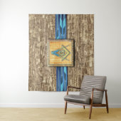 Tenture La boussole Carré égyptienne à pyramide (En situation)