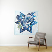 Tenture La colombe bleue et l'étoile de David Peace (En situation (horizontale))