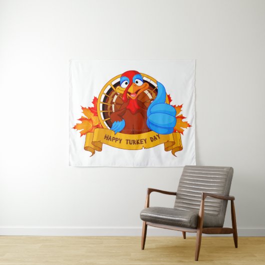 Tenture La conception amusante de Thanksgiving de style ca (En situation (horizontale))