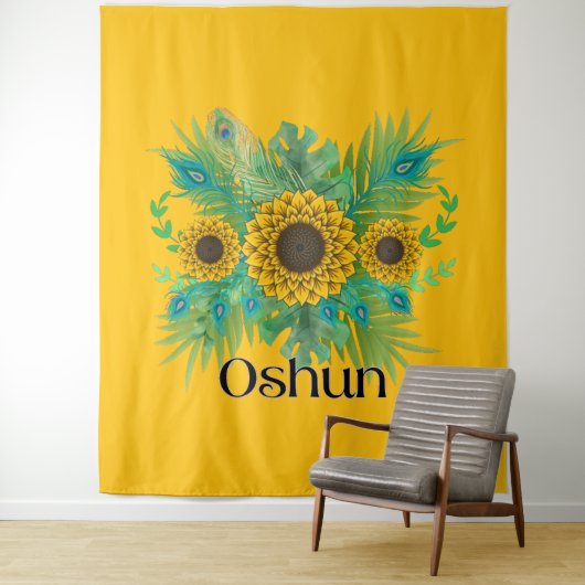 Tenture La déesse d'Oshun Tournesols (En situation)