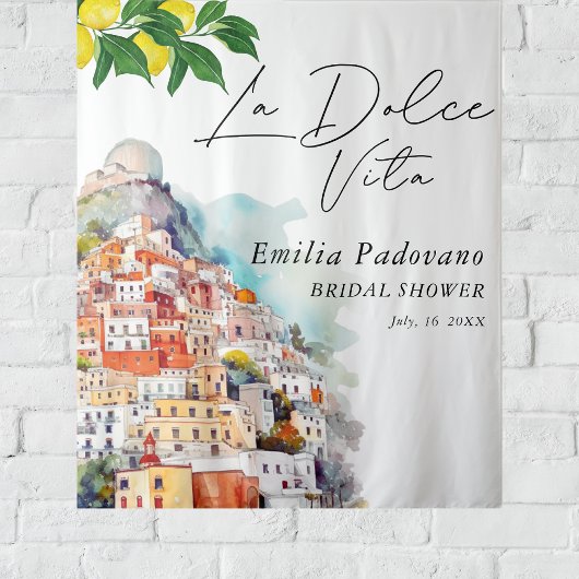 Tenture La Dolce Vita Italien Shower de Mariée Fond