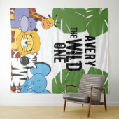 Tenture La fête du premier anniversaire Safari Fou Sauvage (En situation (horizontale))