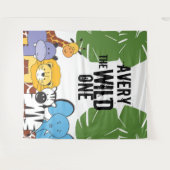 Tenture La fête du premier anniversaire Safari Fou Sauvage (Devant (Horizontal))