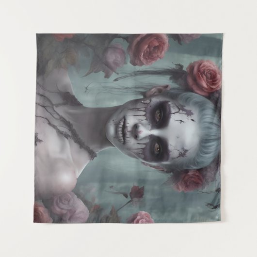 Tenture La fille zombie en Rose (Devant (Horizontal))