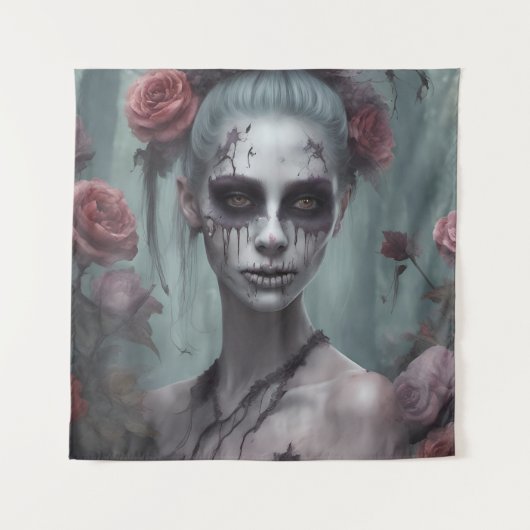 Tenture La fille zombie en Rose (Devant)