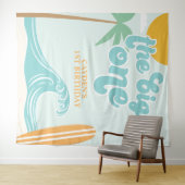 Tenture La Grande Première Plage de Surf 1er Anniversaire (En situation (horizontale))