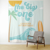 Tenture La Grande Première Plage de Surf 1er Anniversaire (En situation)