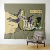 Tenture La grenouille de Samurai : Gardien du Lotus (En situation (horizontale))