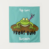 Tenture La grenouille règle drôle dessin de grenouille ver (Devant)