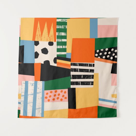 Tenture La main a dessiné différentes formes. Abstrait con (Devant (Horizontal))