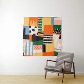 Tenture La main a dessiné différentes formes. Abstrait con (En situation (horizontale))