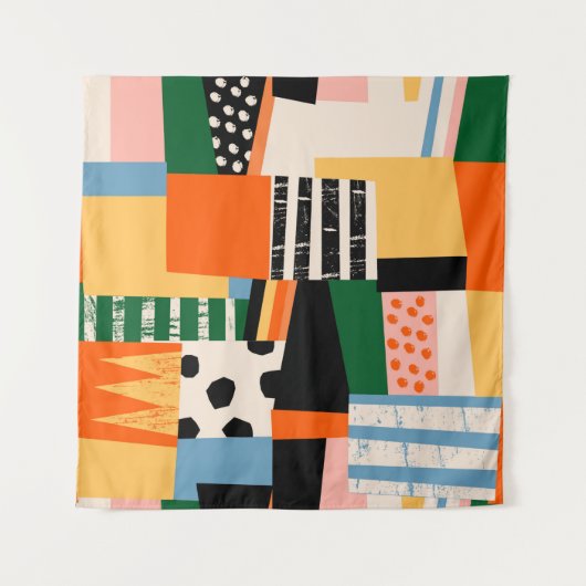 Tenture La main a dessiné différentes formes. Abstrait con (Devant)