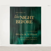 Tenture La nuit avant le signe Emerald Green Gold fond (Devant)