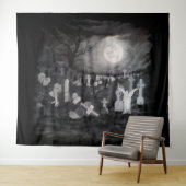 Tenture La nuit sur le cimetière - Angel avec Diable (En situation (horizontale))