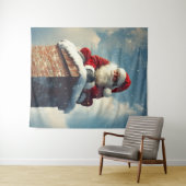 Tenture La pause de père Noël : un sourire d'hiver (En situation (horizontale))