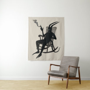 Tenture La Pause du Diable – Œuvre d'art murale à l'humour