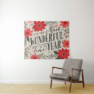 Tenture La période la plus merveilleuse de l'année Fête Fl