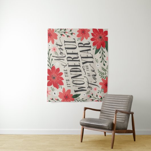 Tenture La période la plus merveilleuse de l'année Fête Fl (En situation)