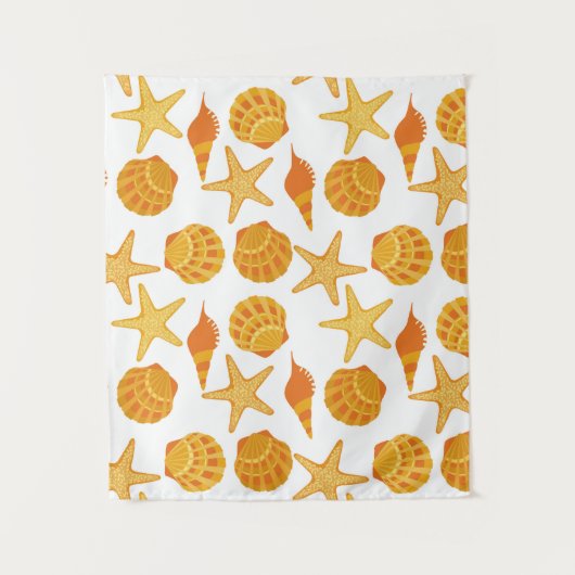 Tenture La plage orange Shell modèlent (Devant)