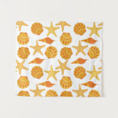 Tenture La plage orange Shell modèlent (Devant (Horizontal))