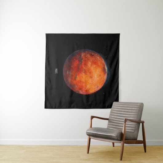 Tenture La planète rouge : Aquarelle de Mars (En situation (horizontale))