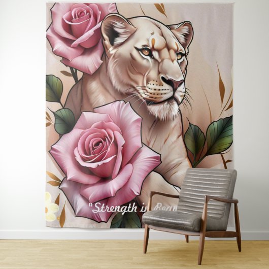 Tenture "La Rose de la Lionne" (En situation)