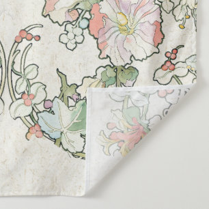Tenture La rose trémière de Nouveau d'art de Mucha fleurit