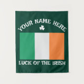 Tenture La Saint-Patrick Drapeau Irlande Nom Personnalisé (Devant)