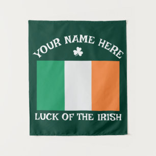 Tenture La Saint-Patrick Drapeau Irlande Nom Personnalisé