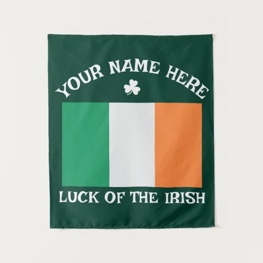 Tenture La Saint-Patrick Drapeau Irlande Nom Personnalisé (Devant)